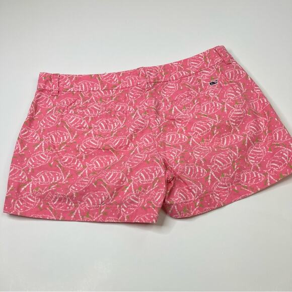 Vineyard Vines | Pink Fish Pattern Shorts Summer Colorful Vacation 100% Cotton 4 - Picture 6 of 7